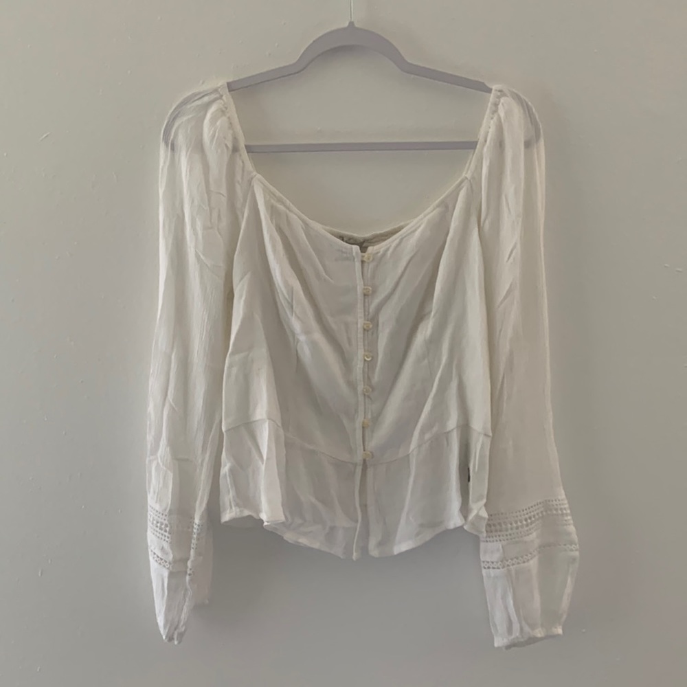 Hollister Junior’s Off The Shoulder Chiffon Top L
